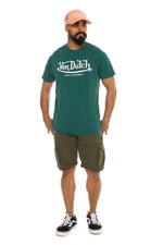 Blue cotton t-shirt with white logo - Image n°3