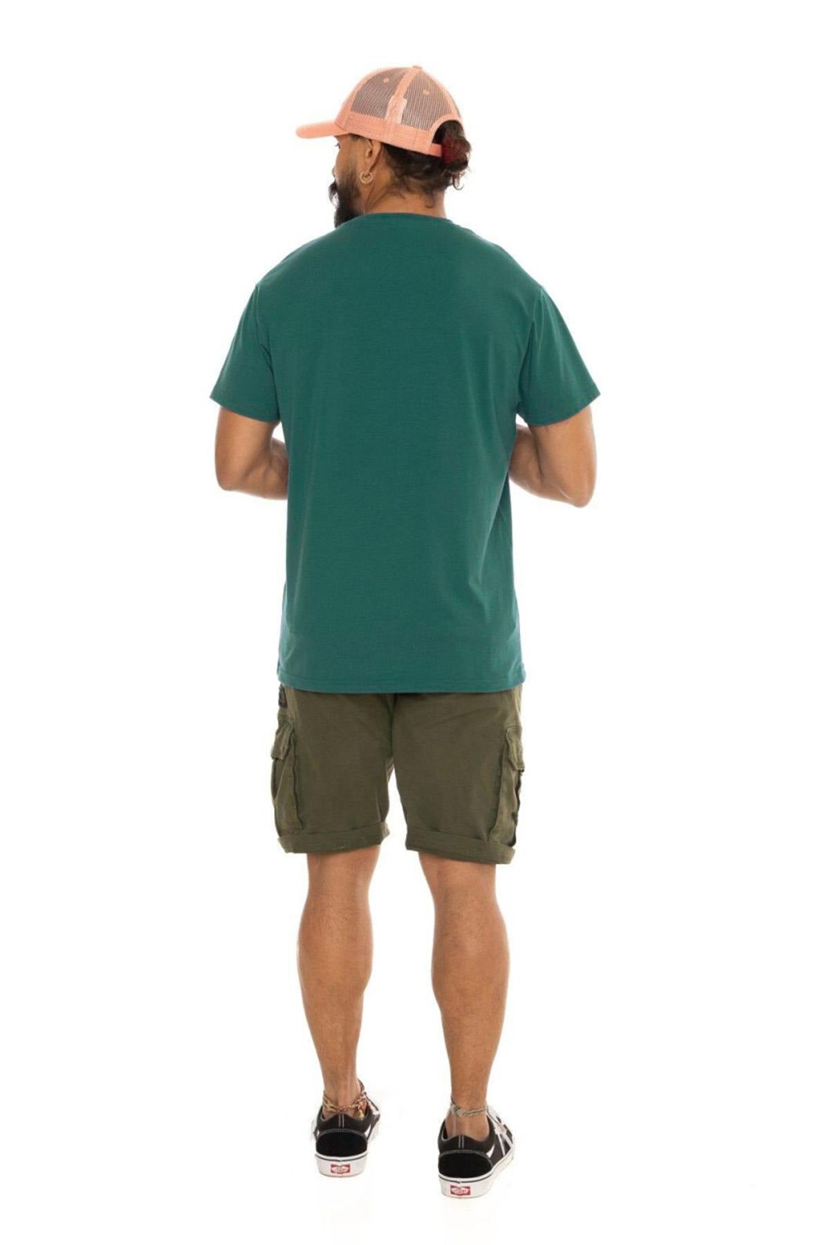 Blue cotton t-shirt with white logo - Image n°4