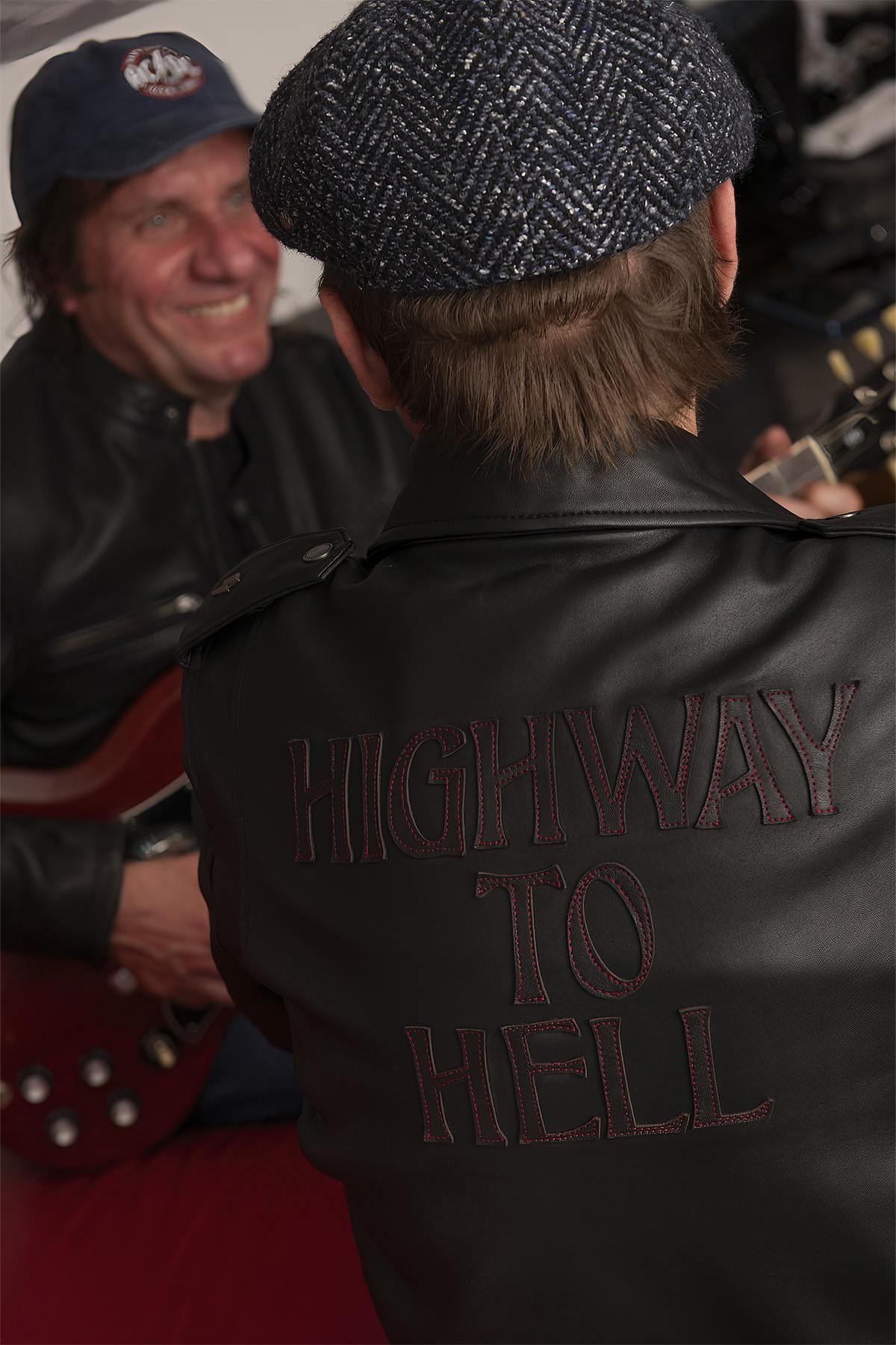 Leather biker jacket in tribute to the group AC/DC - Image n°18