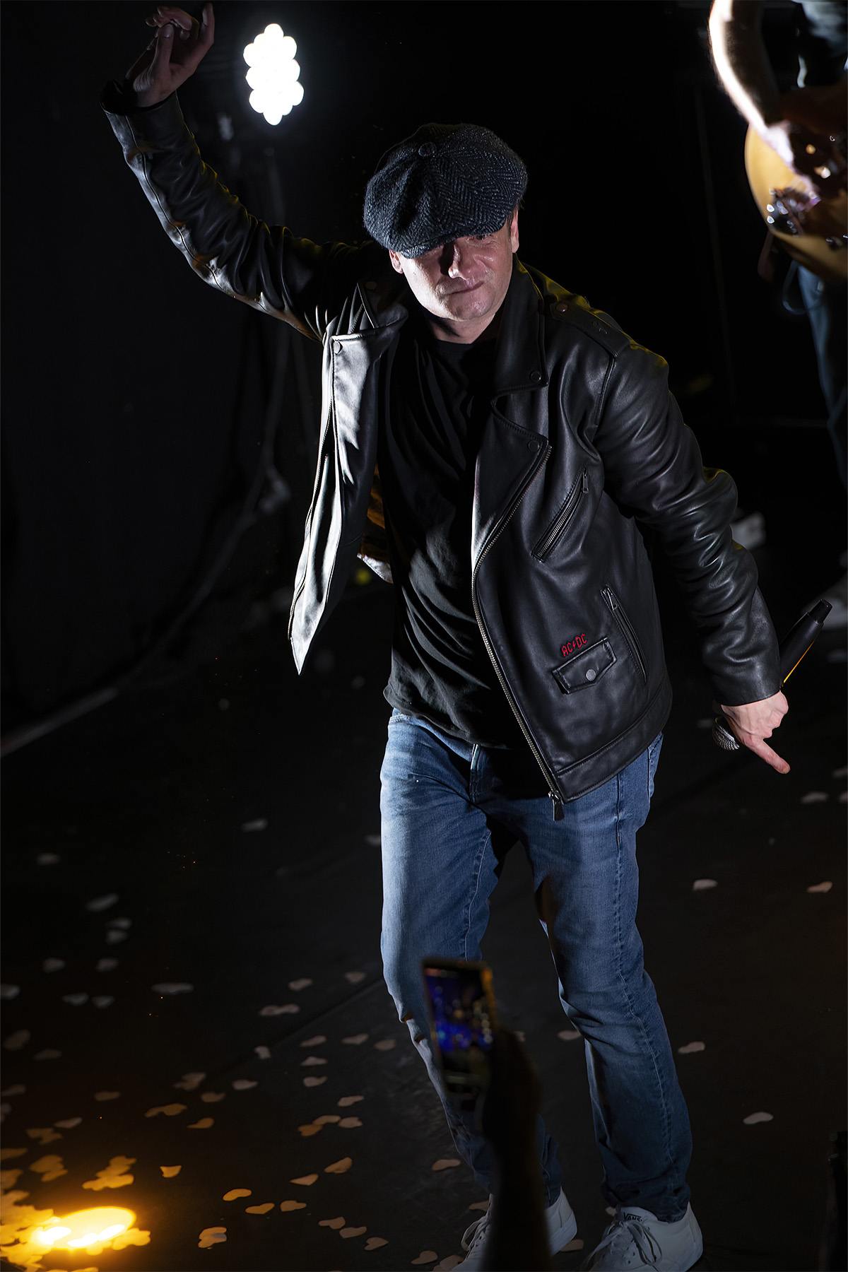 Leather biker jacket in tribute to the group AC/DC - Image n°14