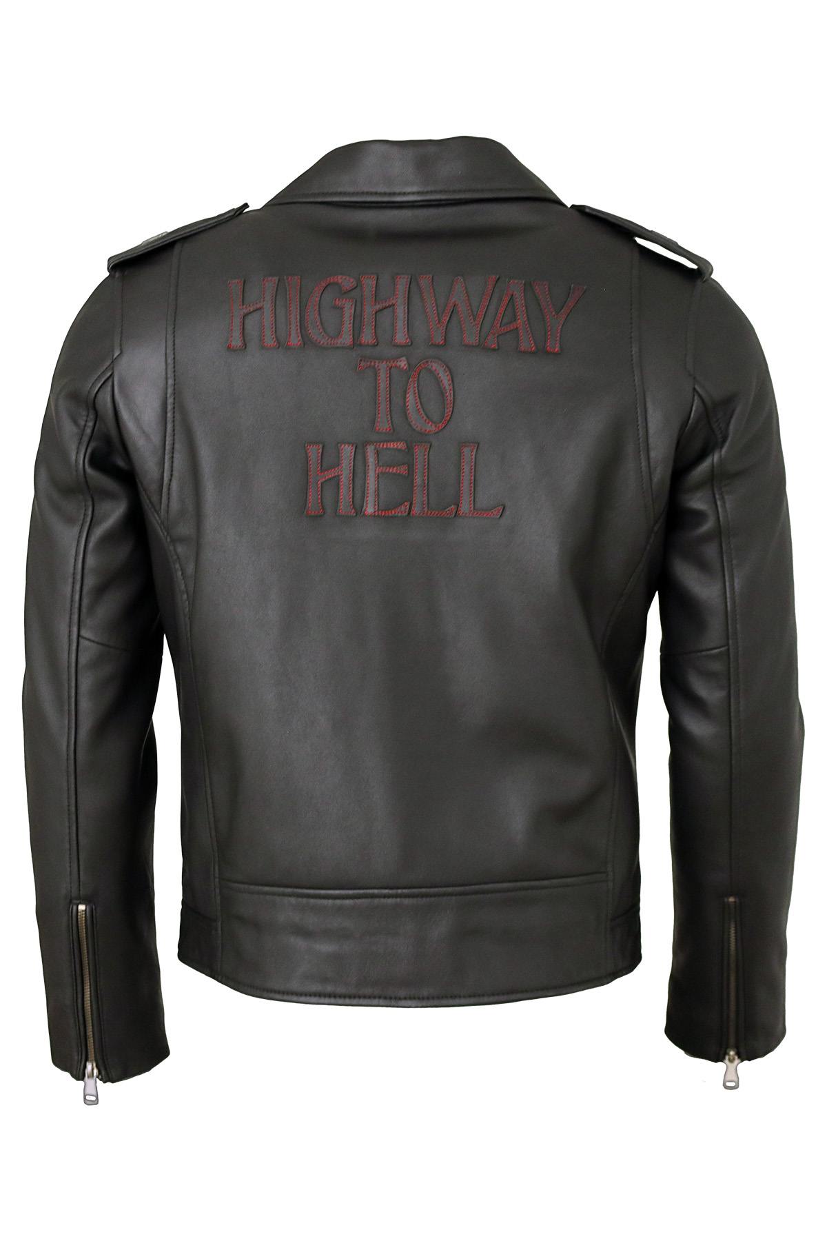 Leather biker jacket in tribute to the group AC/DC - Image n°4