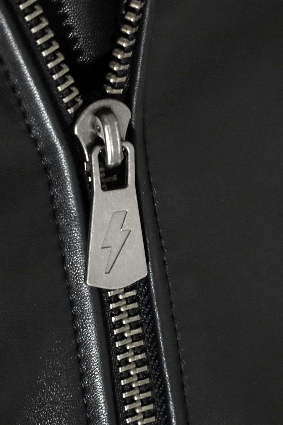Leather biker jacket in tribute to the group AC/DC - Image n°10