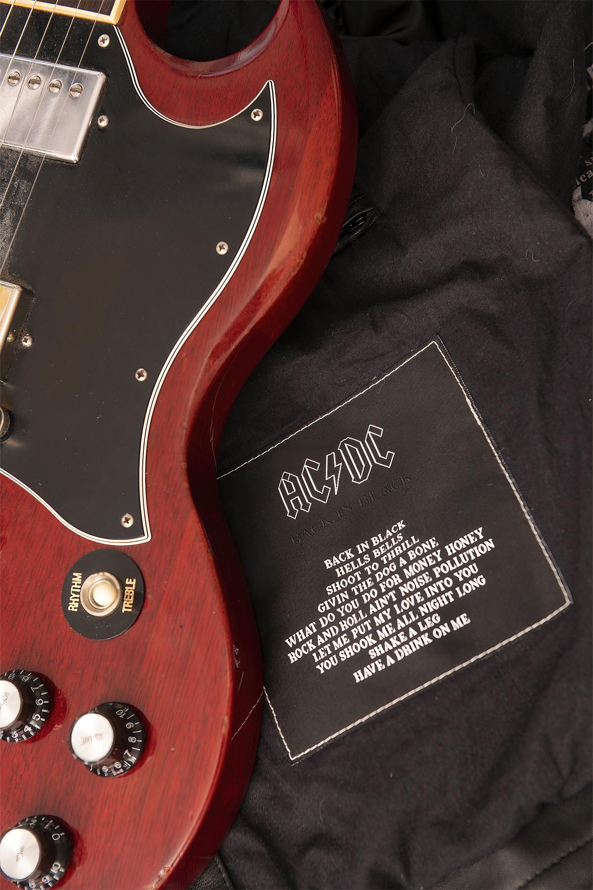 AC/DC Licensed Biker Collar Leather Jacket - Image n°7