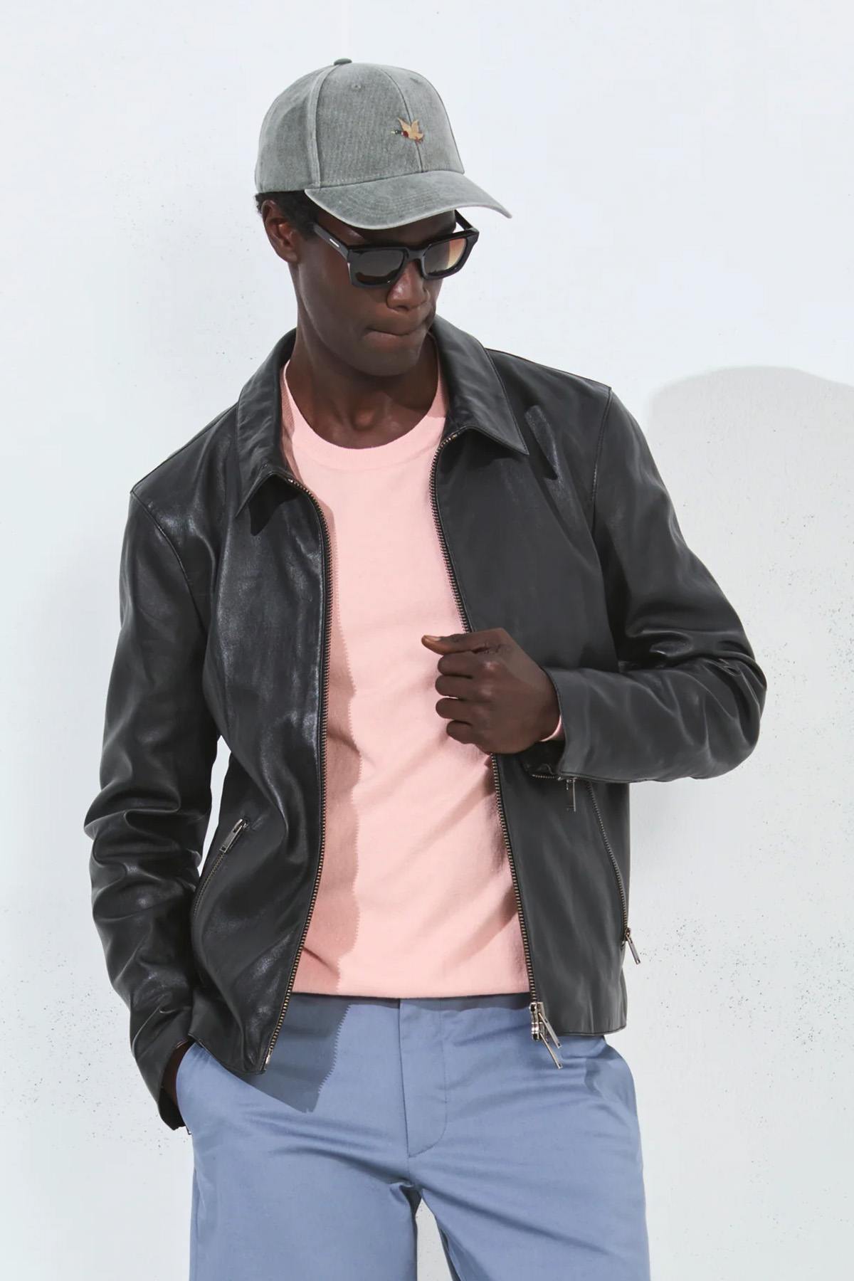 Black lambskin jacket by Chevignon. Short, zip-detailed, and sharp. - Image n°2
