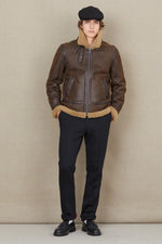 Brown bomber jacket inspired by the famous B-3 jacket - Image n°5