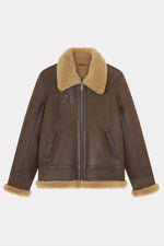 Brown bomber jacket inspired by the famous B-3 jacket - Image n°7