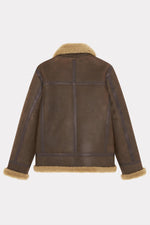 Brown bomber jacket inspired by the famous B-3 jacket - Image n°8