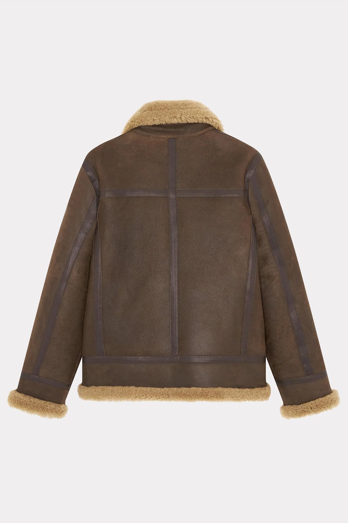 Brown bomber jacket inspired by the famous B-3 jacket - Image n°8
