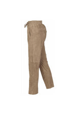 Light brown suede leather joggers - Image n°4
