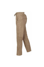 Light brown suede leather joggers - Image n°4