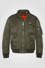 Khaki recycled nylon bomber jacket - Image n°1