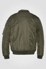 Khaki recycled nylon bomber jacket - Image n°2