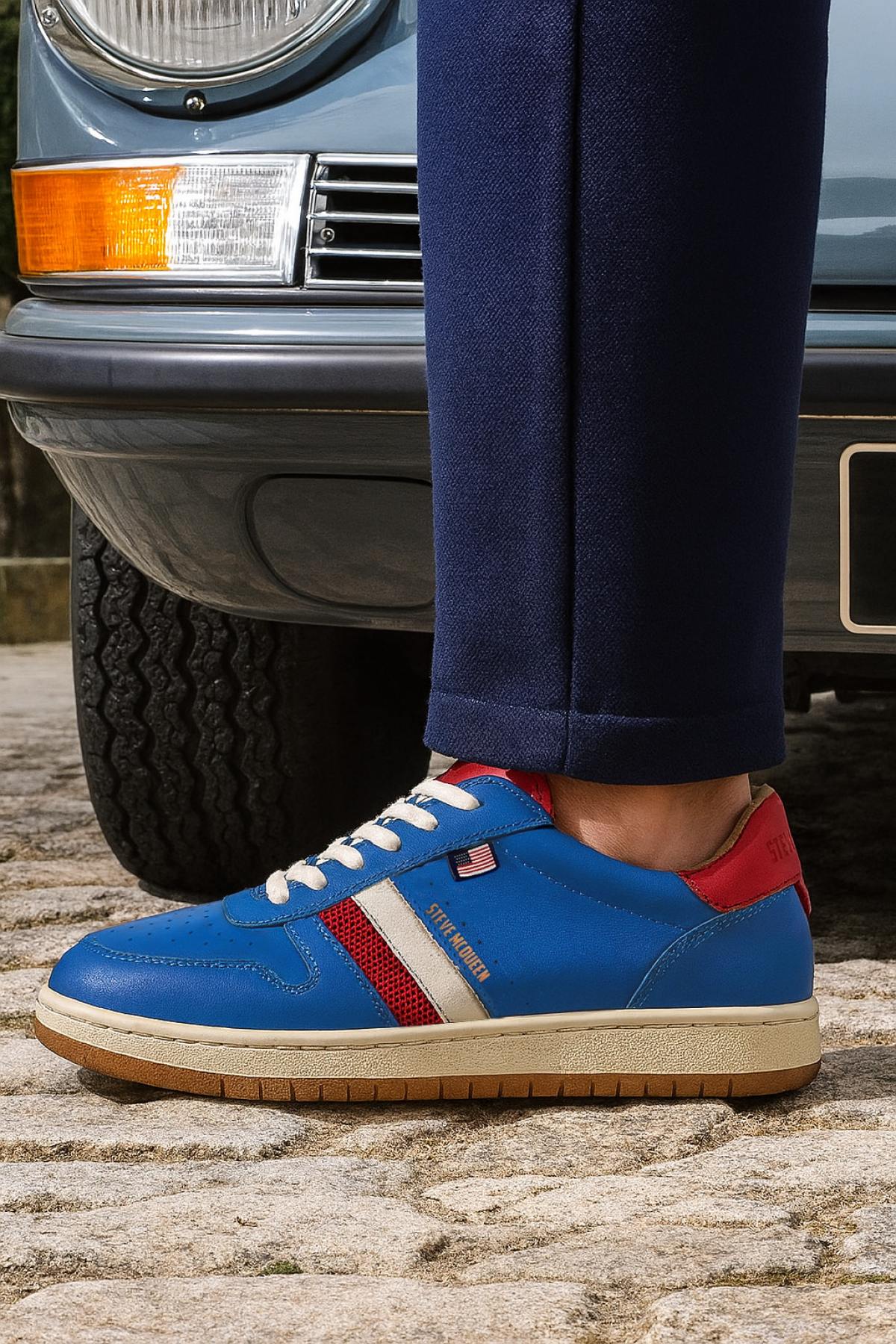 Steve McQueen ocean blue leather sneakers - Image n°1
