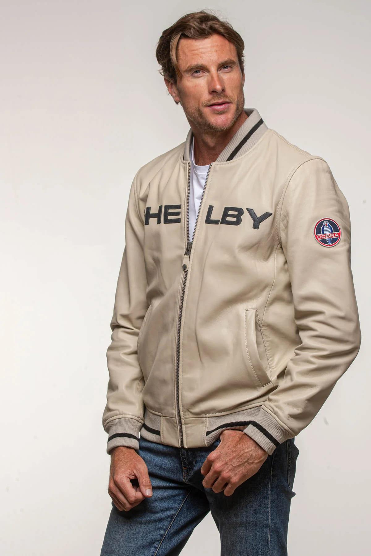 Ecru leather teddy with Shelby logo on the back - Image n°9