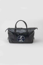 Navy Blue Leather Travel Bag with Shelby Logo - Image n°1