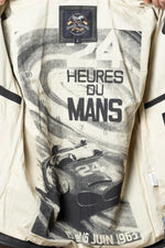 Black racing style leather jacket with biker collar - Image n°2