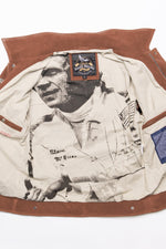 Racer-style jacket with shirt collar in nubuck leather - Image n°4