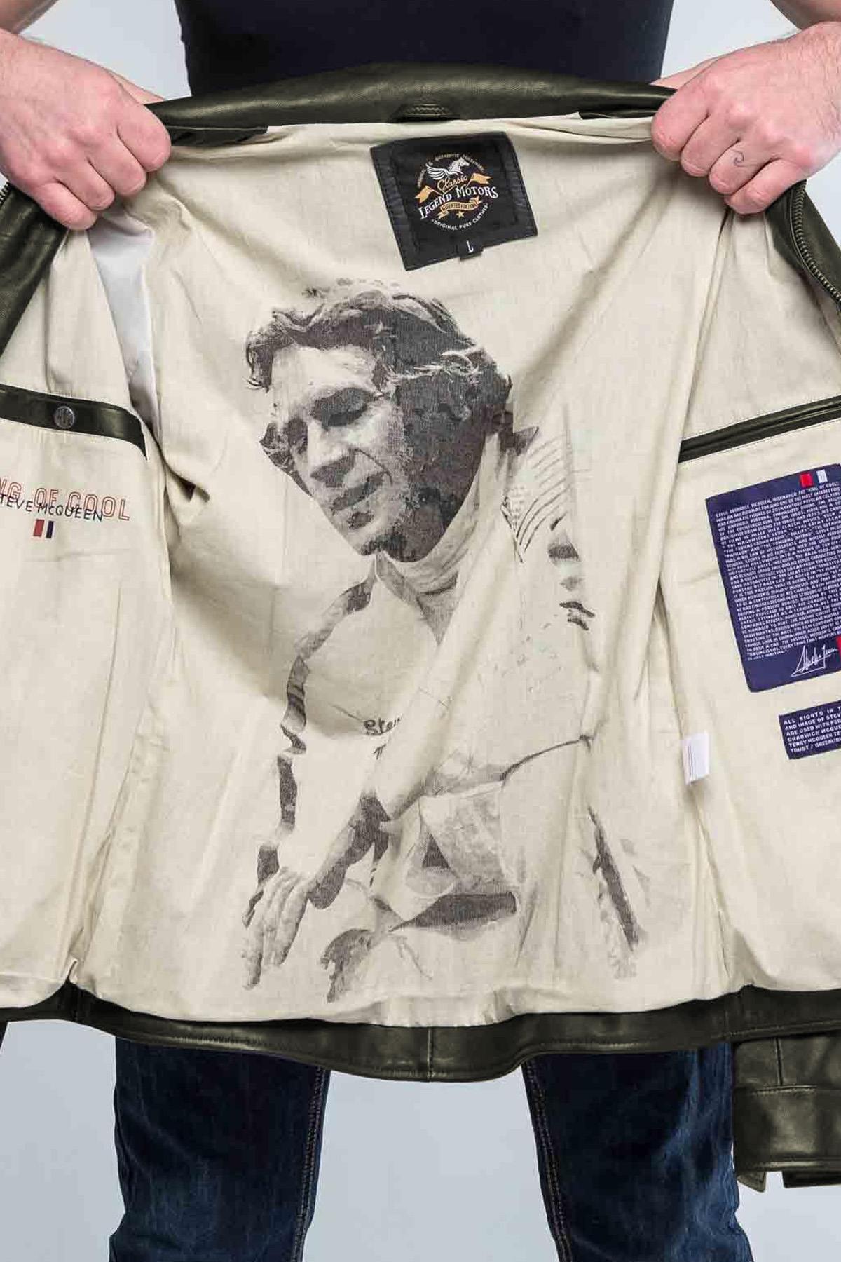 Steve McQueen army-colored leather jacket - Image n°4