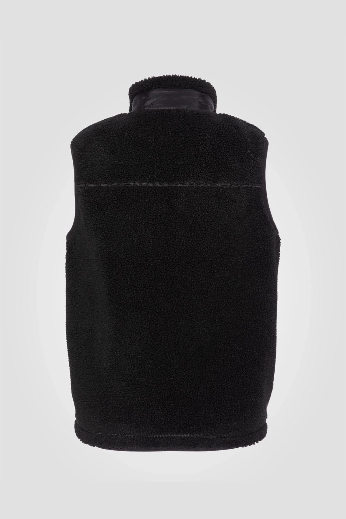 Black sleeveless sherpa jacket - Image n°2