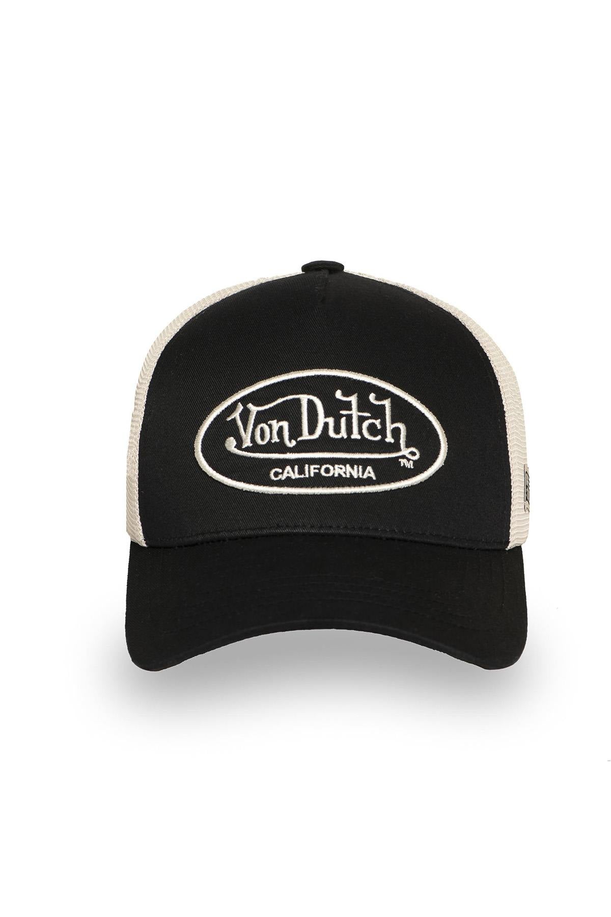 Black and white cap with embroidered logo - Image n°2