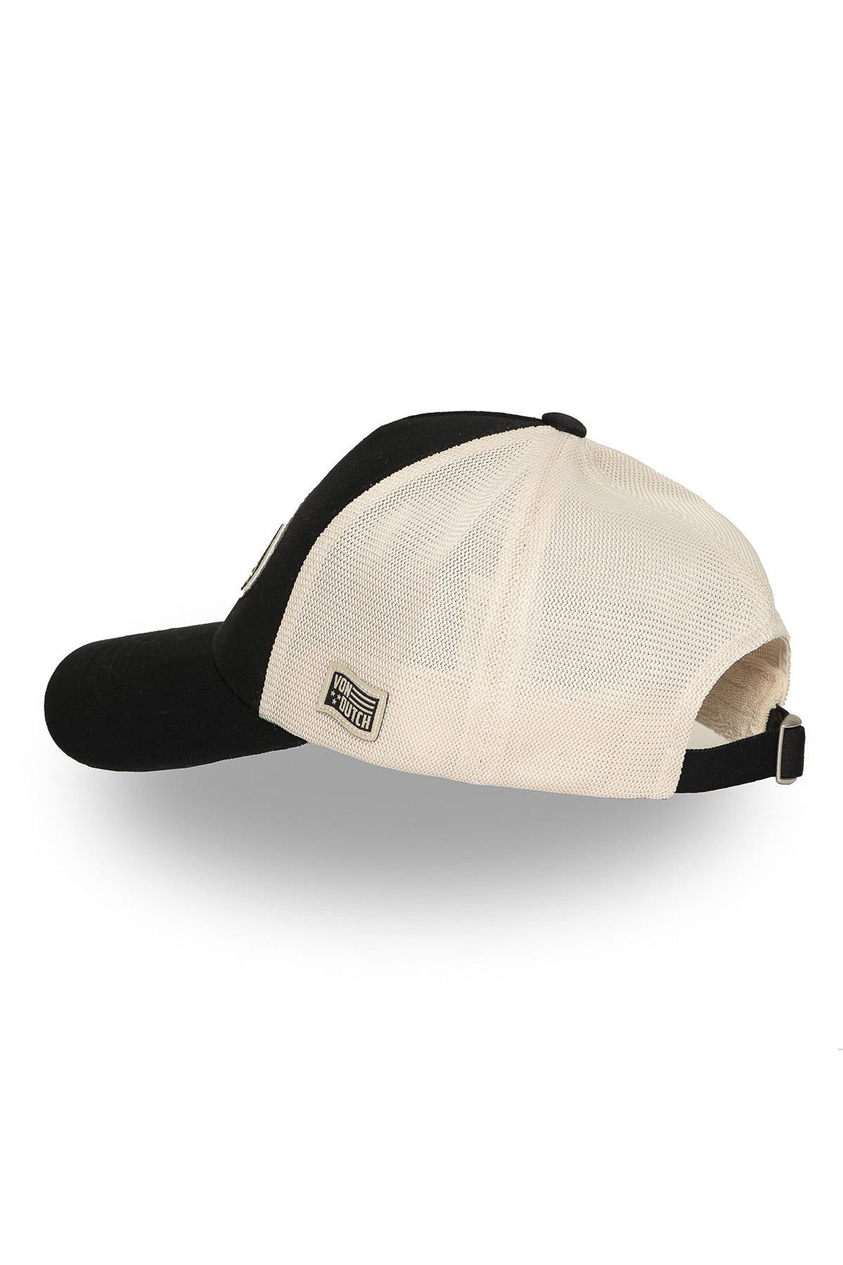 Black and white cap with embroidered logo - Image n°3