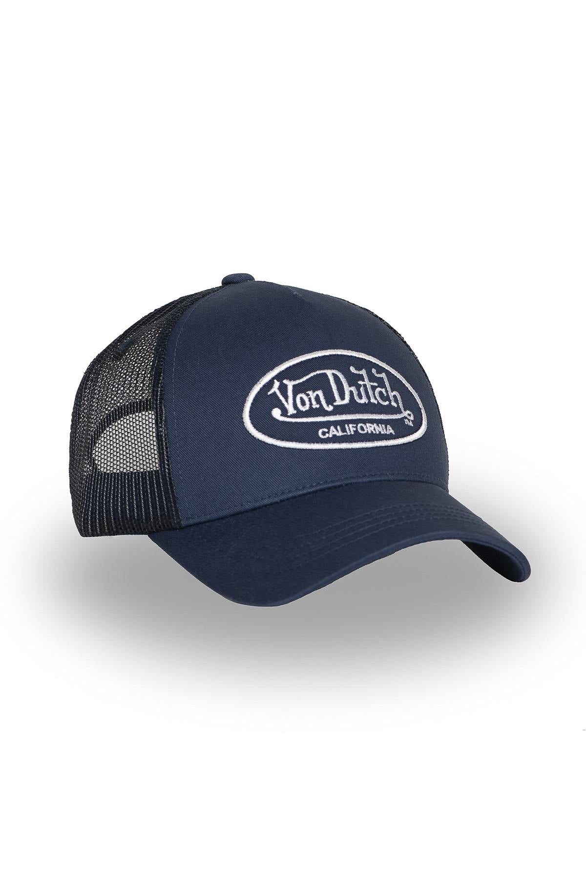 Navy blue mesh cap with embroidered logo - Image n°6