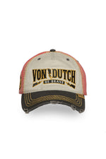 Tricolor cotton cap with worn effect - Image n°3