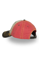 Tricolor cotton cap with worn effect - Image n°4