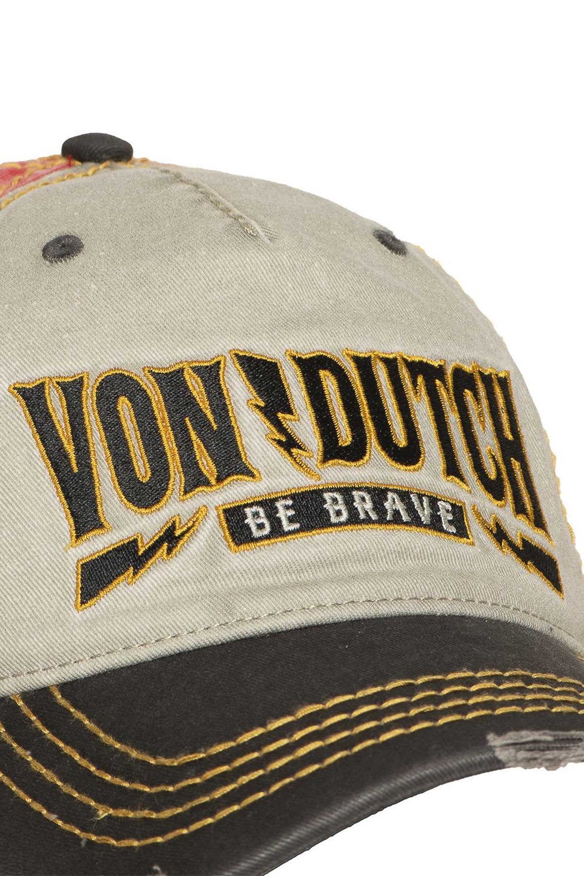 Tricolor cotton cap with worn effect - Image n°2