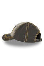 Grey and yellow cotton cap with biker logo - Image n°5