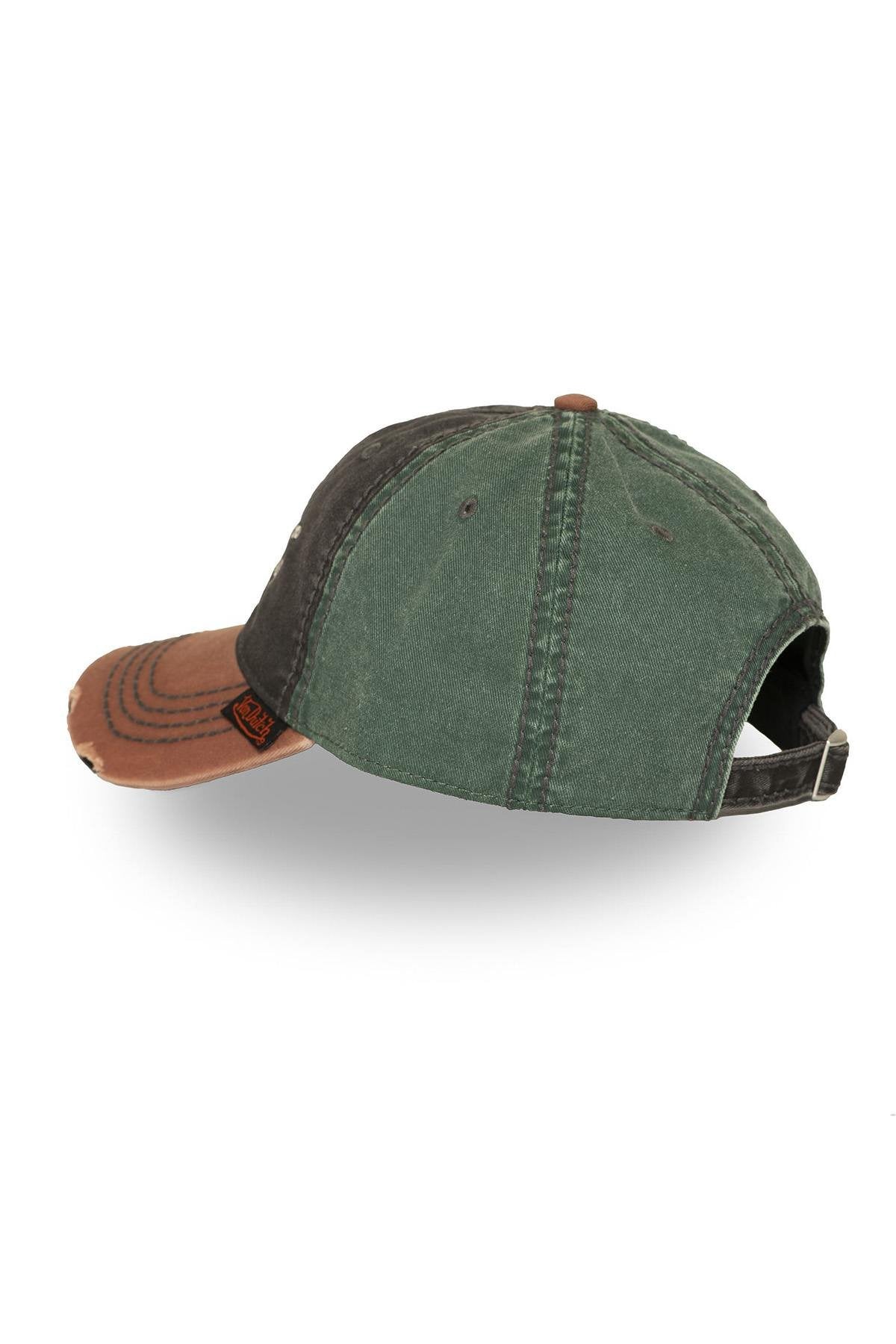 Tricolor cotton cap with flaming skull logo - Image n°4