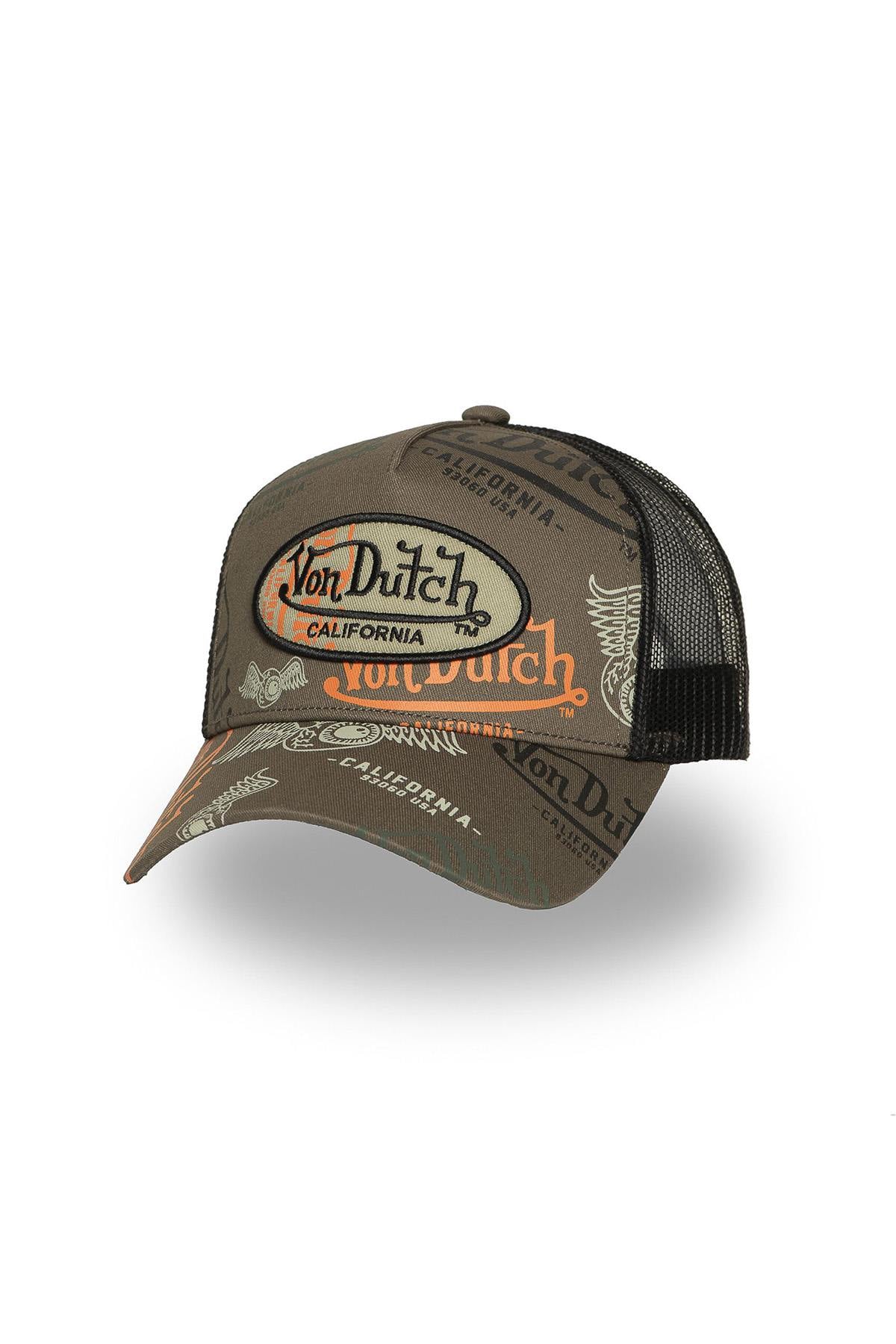 Trucker cap with multiple printed and embroidered logos - Image n°1