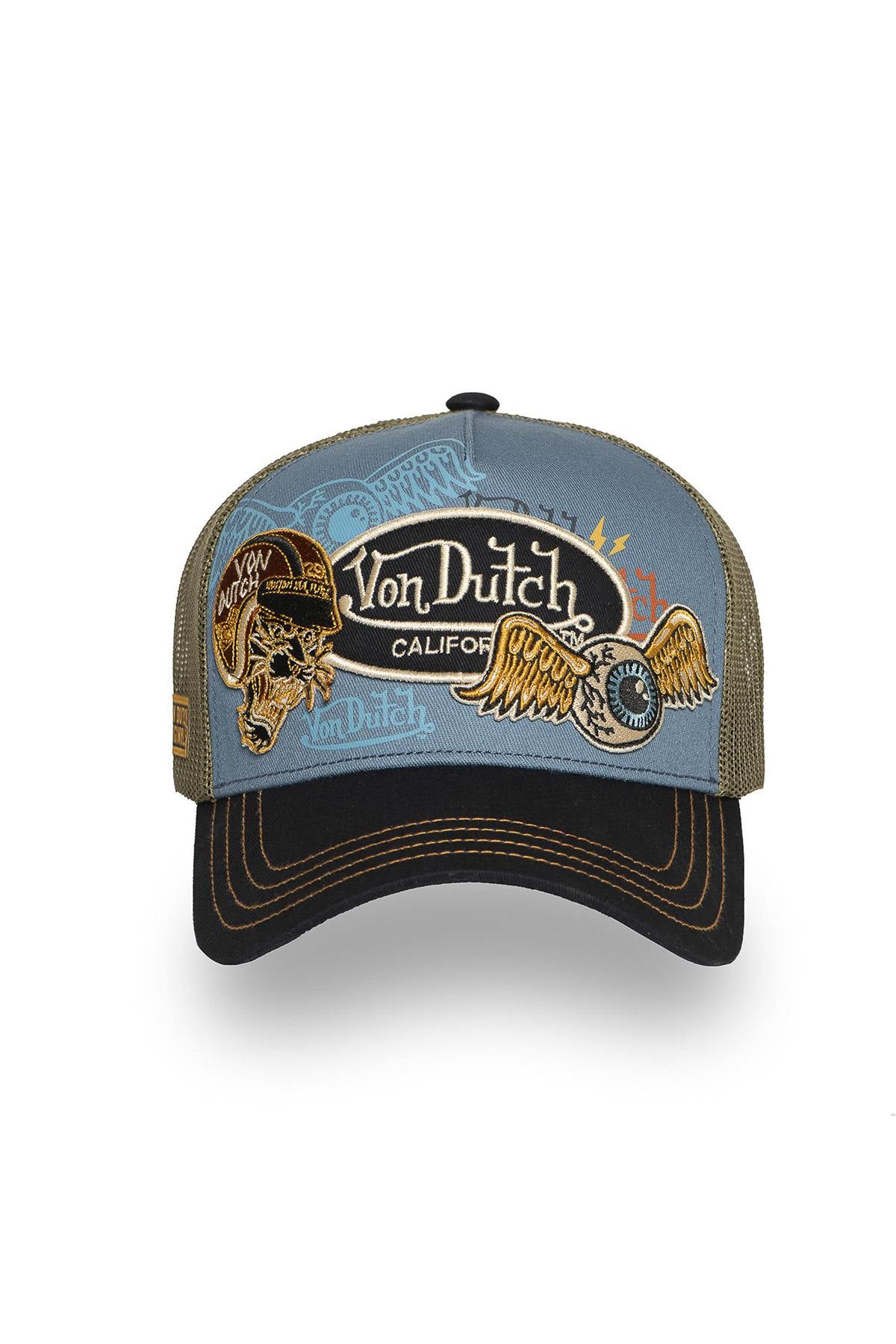 Tricolor trucker cap with patches - Image n°3