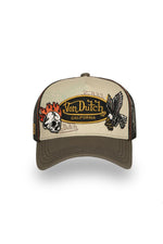 Tricolor trucker cap with eagle and skull patches - Image n°5