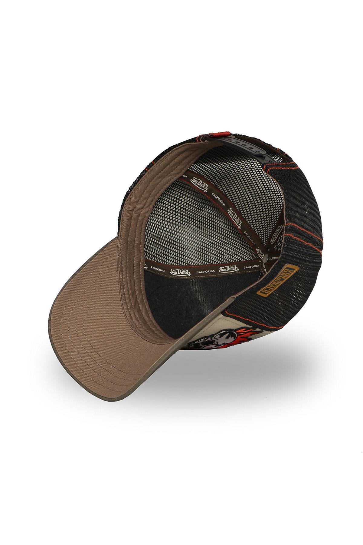 Tricolor trucker cap with eagle and skull patches - Image n°6
