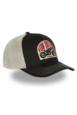 Black and white trucker cap with motorcycle logo - Image n°4