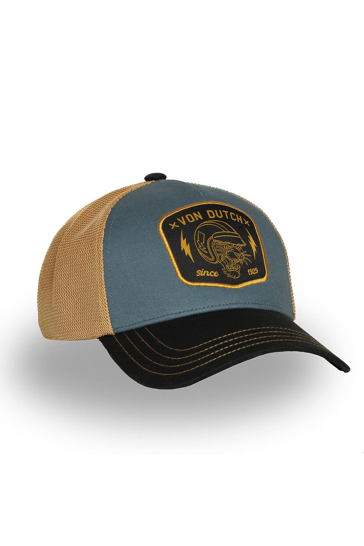 Blue, yellow and black cap with badge logo - Image n°4
