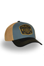 Blue, yellow and black cap with badge logo - Image n°4