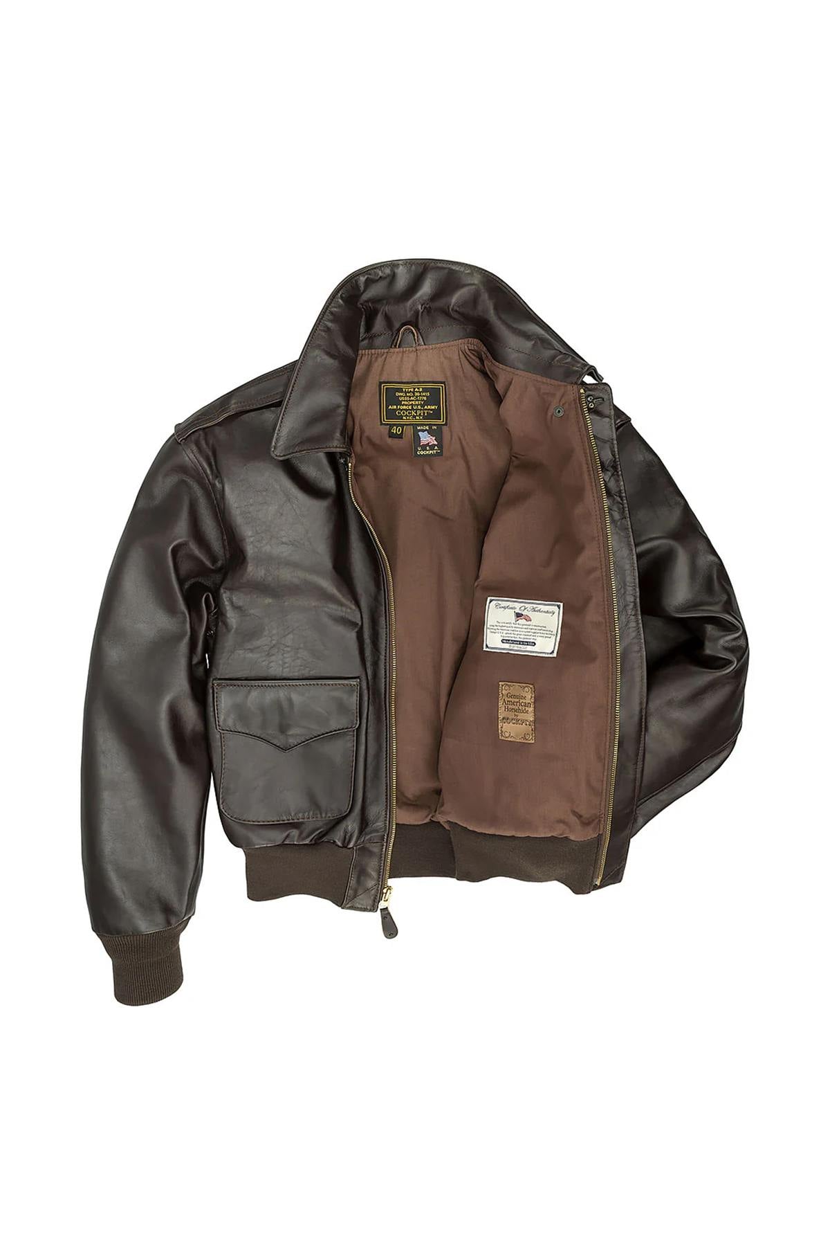 A-2 leather bomber jacket made in USA - Image n°4