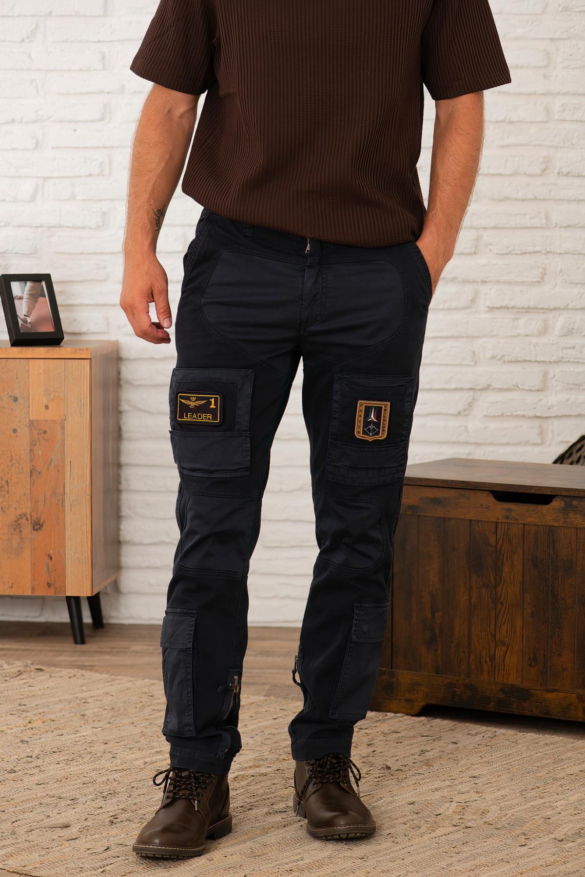 Navy blue anti-G trousers for men - Image n°1