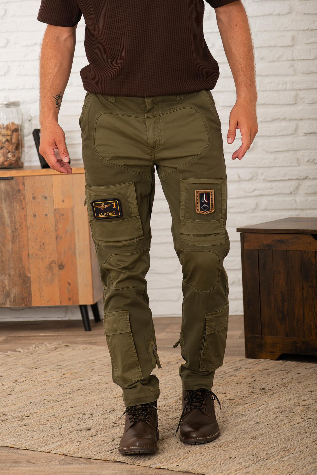 Dark olive green anti-G trousers for men - Image n°1