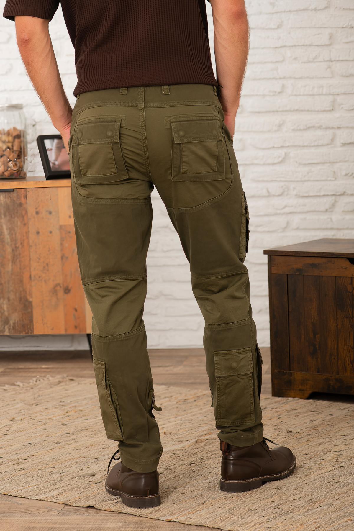 Dark olive green anti-G trousers for men - Image n°2