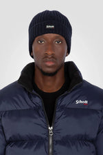 Navy blue nylon quilted down jacket - Image n°2