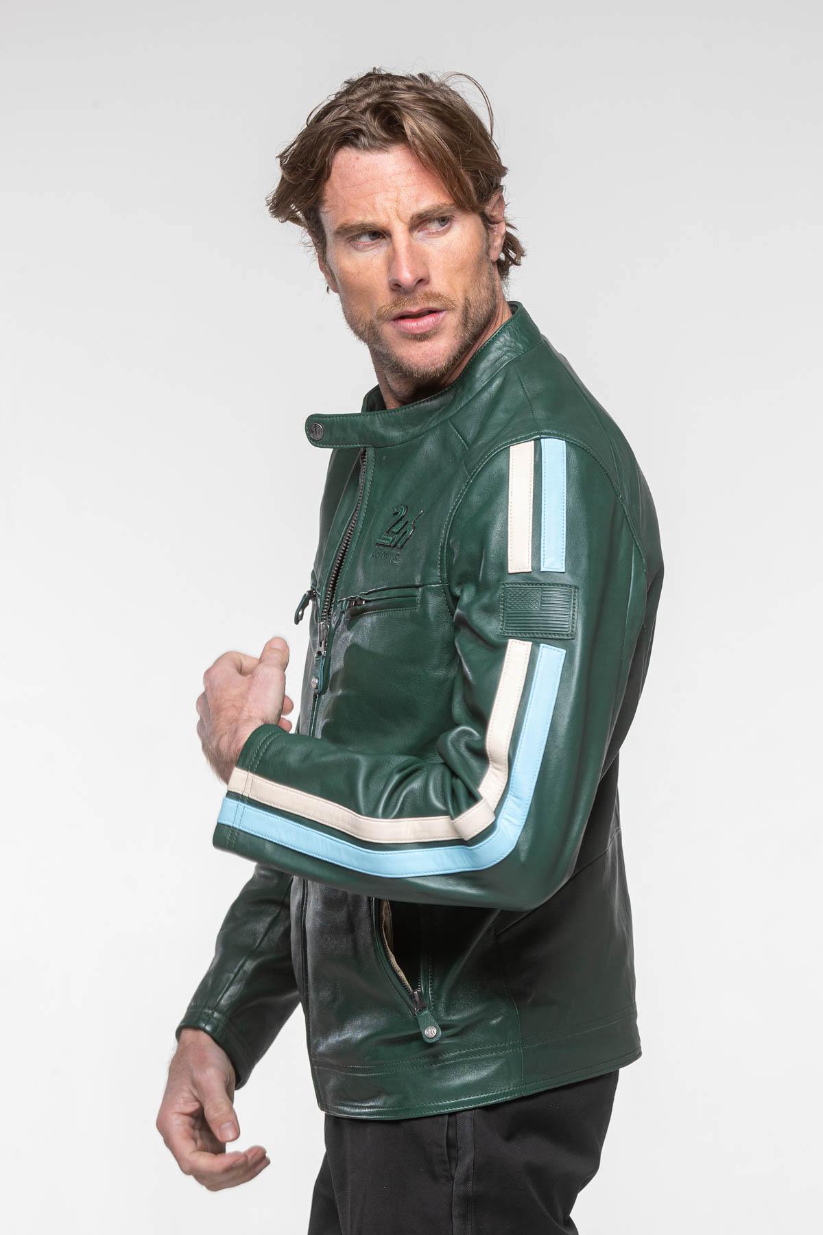 Le Mans 66 green leather jacket - Image n°2