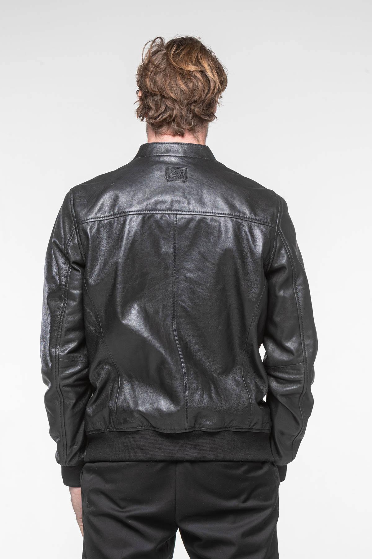 24h du Mans 66 black leather racing jacket - Image n°4