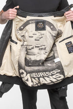 Black leather jacket with 24h du Mans patches - Image n°6