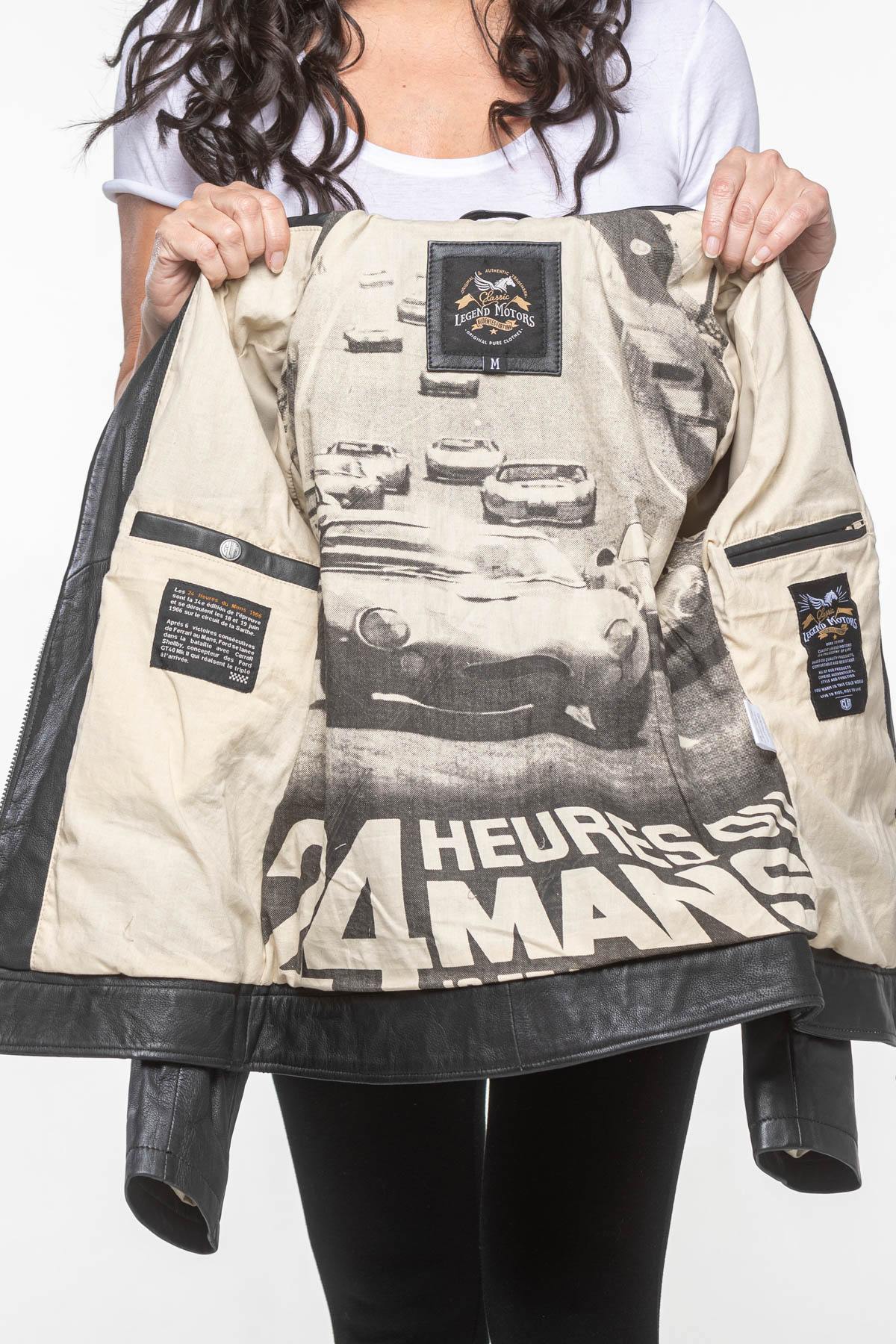24h du mans 66 black leather jacket for women - Image n°2