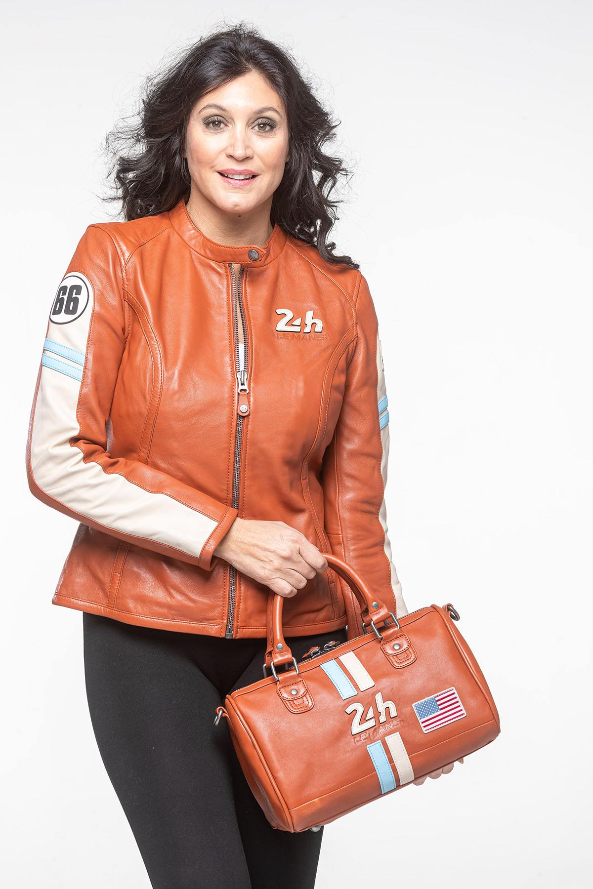 Orange racing handbag for women - Image n°2