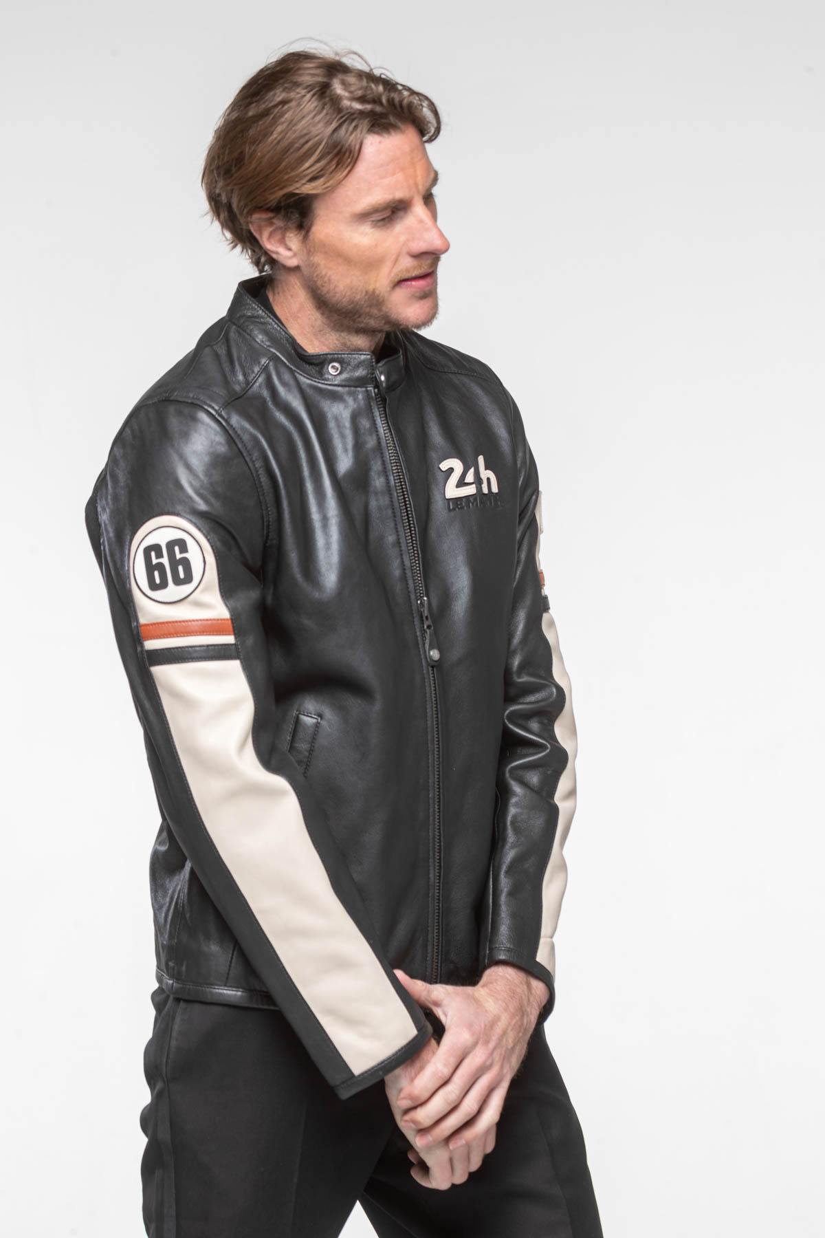 Black and beige racing jacket - Image n°4