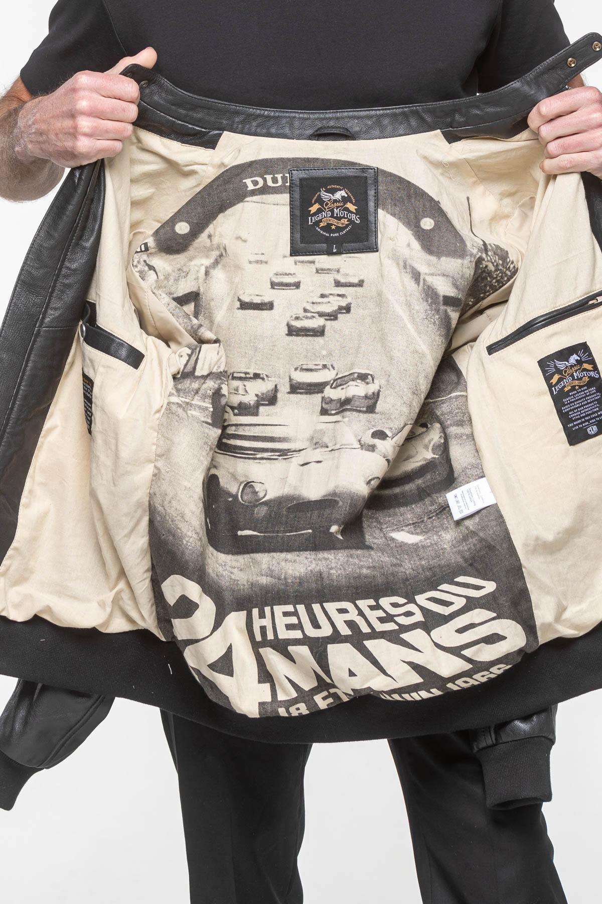 Black leather jacket licensed by 24 Hours of Le Mans - Image n°3